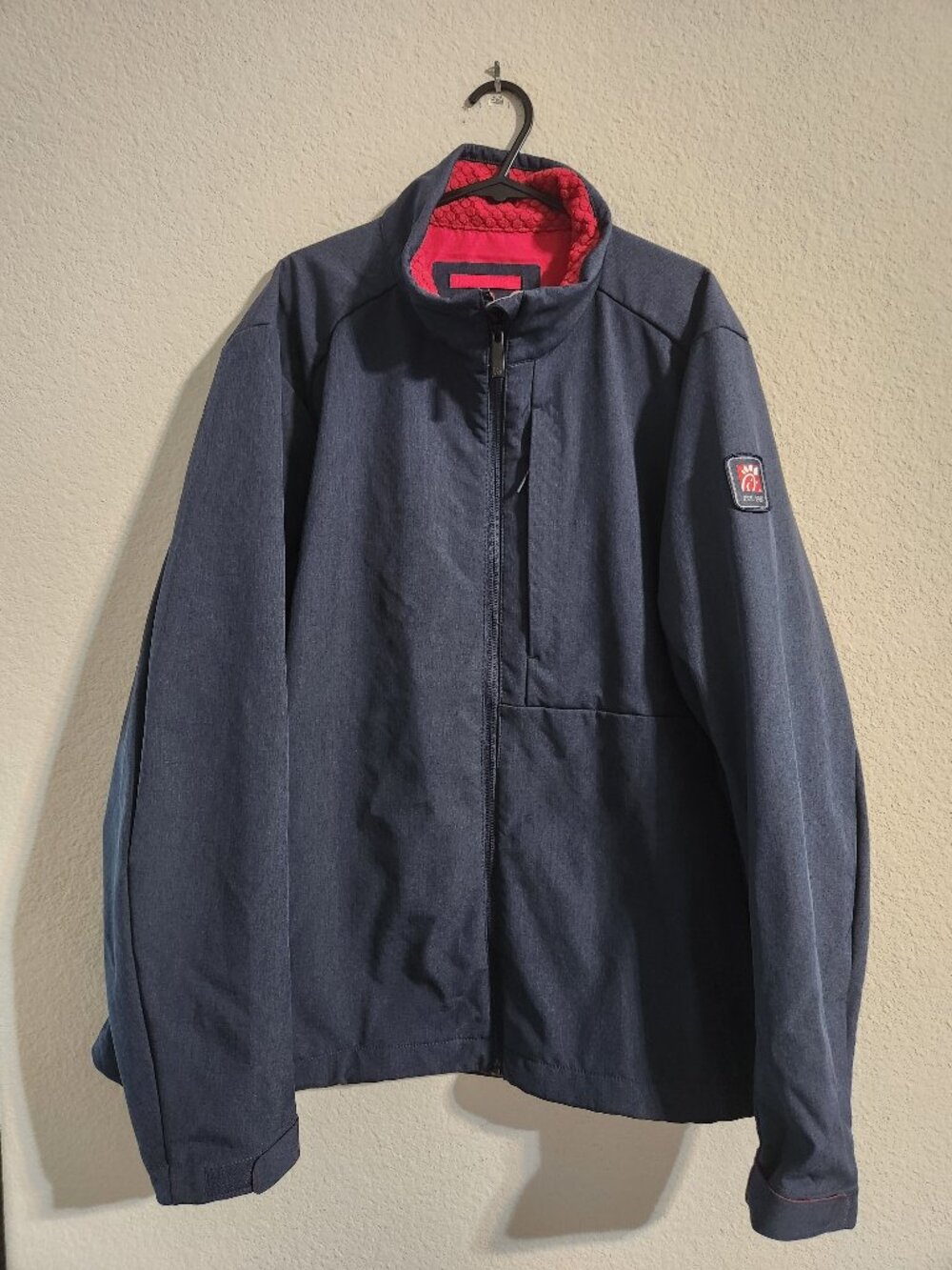 Chick-fil-A OOBE Team Style Softshell Zip up Navy Jacket size 2XL
